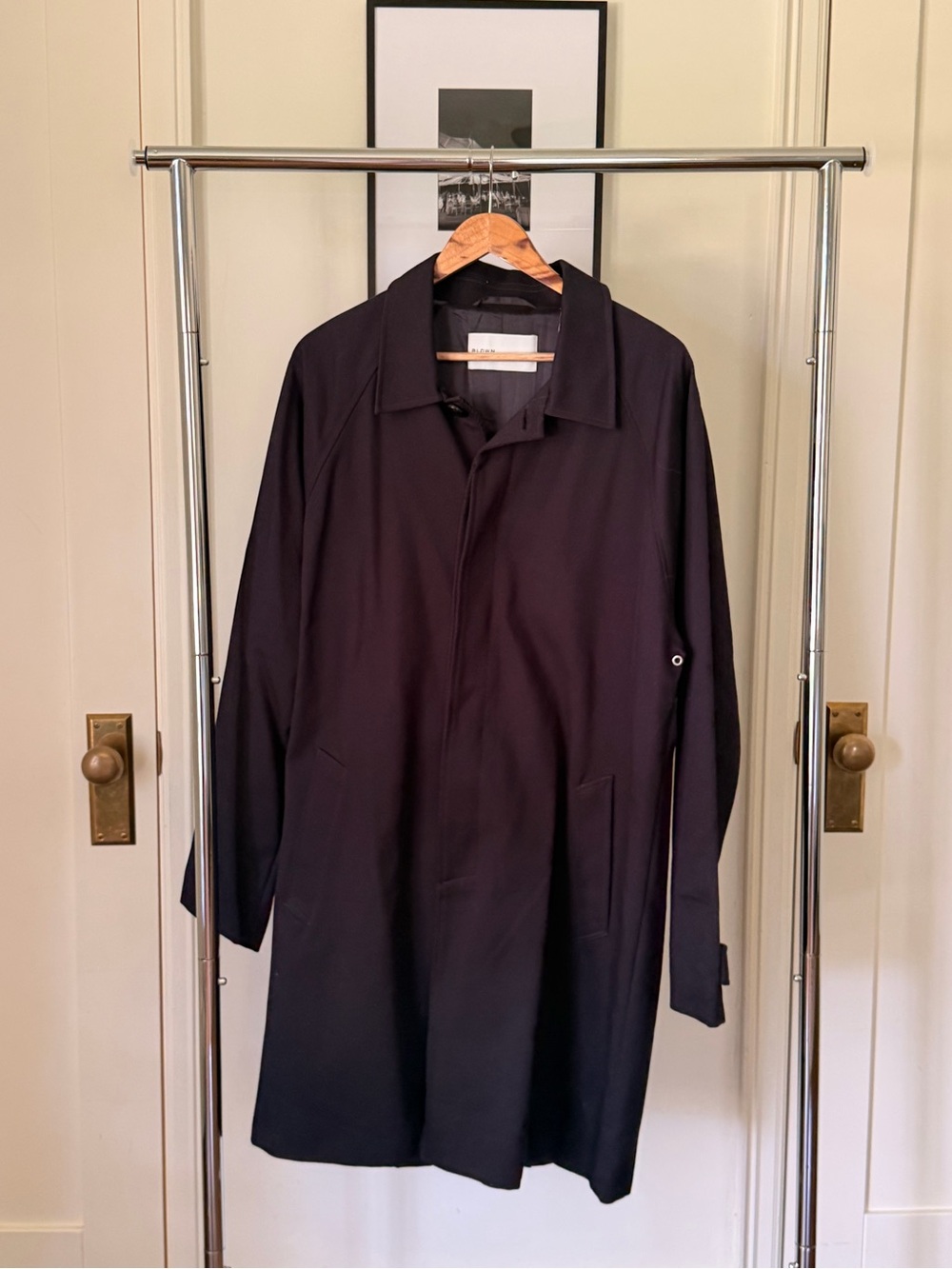RARE- Men's Black Trench Coat by BLDWN - Minimal Lightweight Overcoat